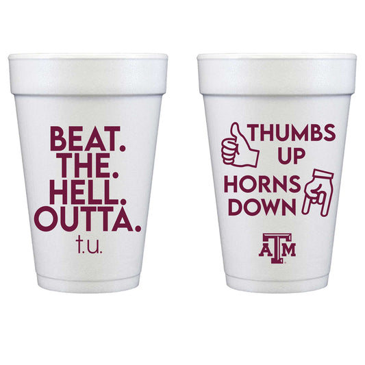 Texas A&M - Thumbs  Up Horns Down 10 ct