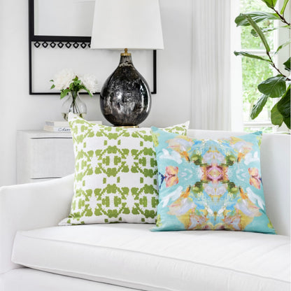 Stained Glass Turquoise Pillow