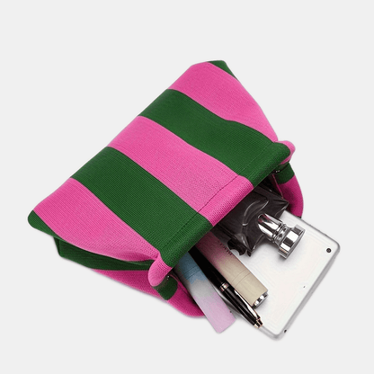 Stripe Design Clutch Bag