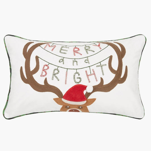 Merry & Bright Deer Pillow