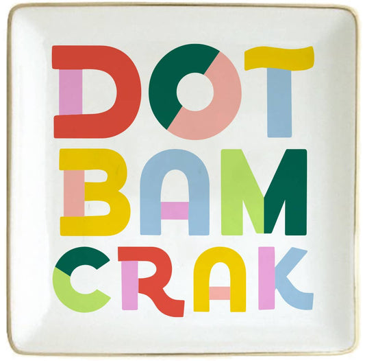 Mahjong Ceramic Trinket Tray Dot Bam Crack