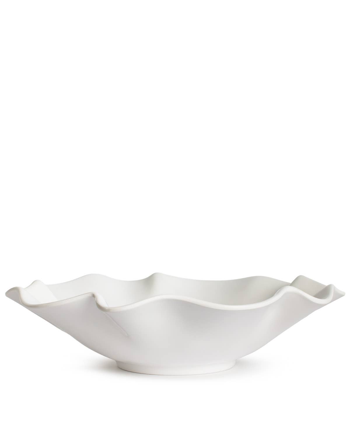 Ripple Melamine Serving Bowl   White   14x3.5