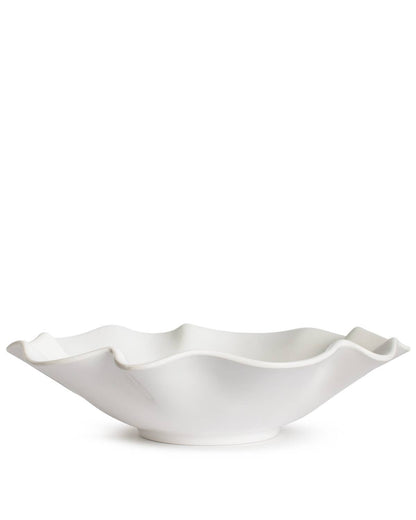 Ripple Melamine Serving Bowl   White   14x3.5