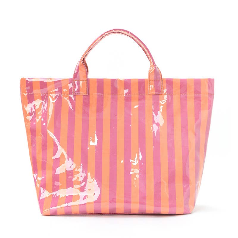 Striped PVC Tote Bag