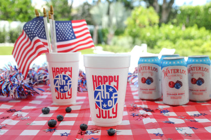 Happy 4th July Retro Foam Cup (10 ct)