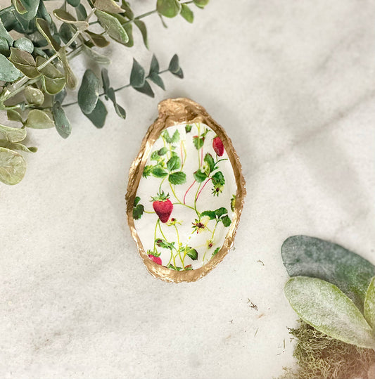 Strawberry Fields Oyster Trinket Dish