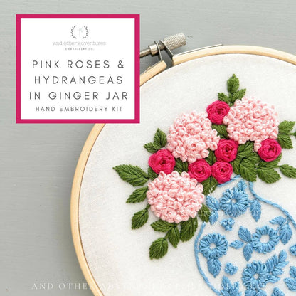 Embroidery Kit - Pink Roses