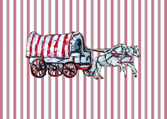 "Striped Wagon" Framable Card