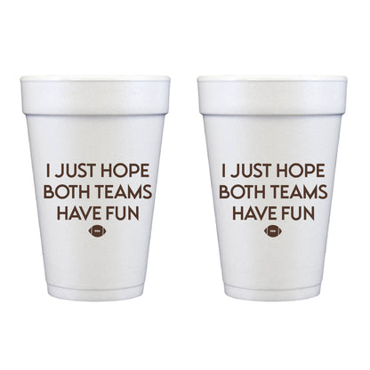 Both Teams Have Fun Styrofoam Cup 10 Ct