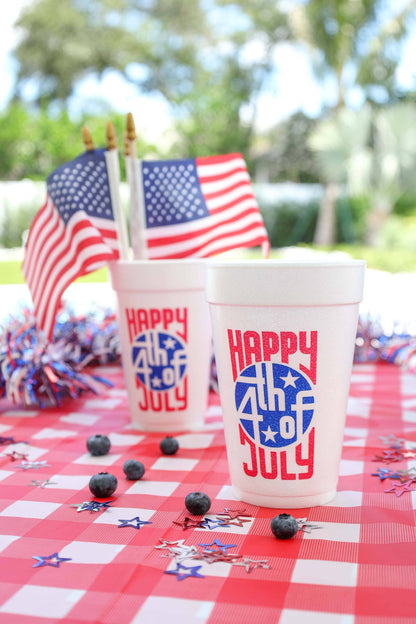 Happy 4th July Retro Foam Cup (10 ct)