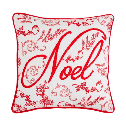 Square Christmas Embroidered Pillow