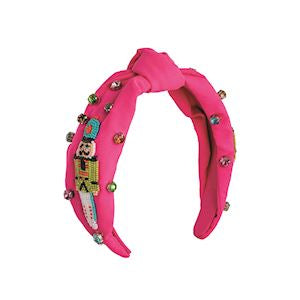 Pink Holiday Beaded Headband