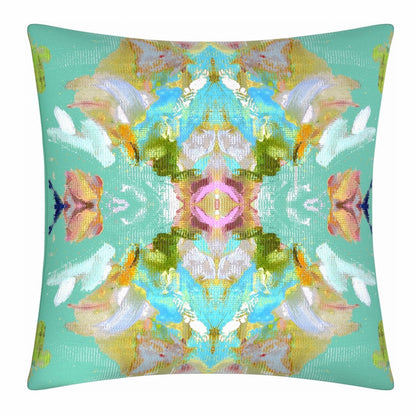 Stained Glass Turquoise Pillow