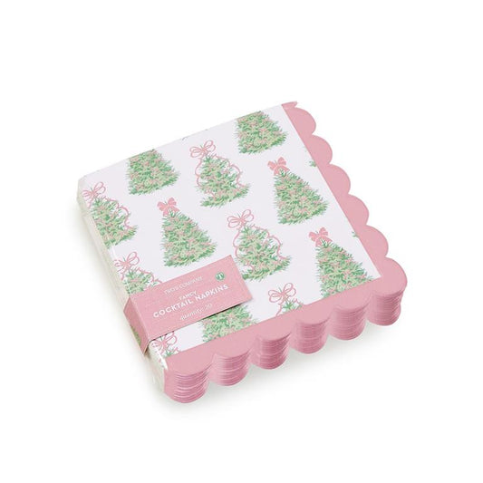Festive 3-Ply Scalloped Paper Cocktail Napkins