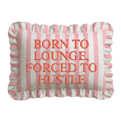 "Lounge" Ruffled Embroidered Pillow