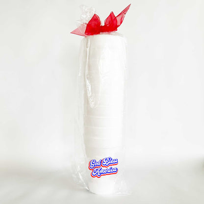 God Bless America Script Foam Cup (10 Pack)