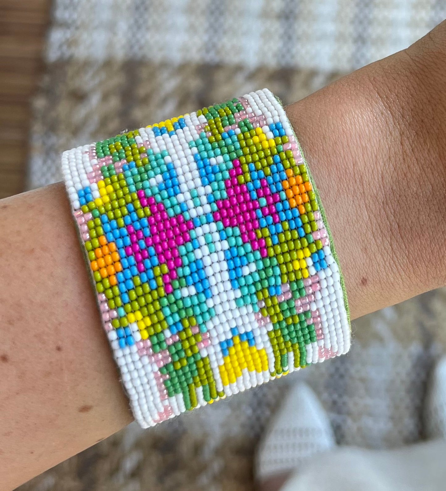 Monet's Garden Beaded Cuff Bracelet