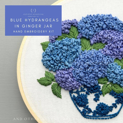 Embroidery Kit - Blue Hydrangeas