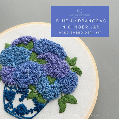 Embroidery Kit - Blue Hydrangeas