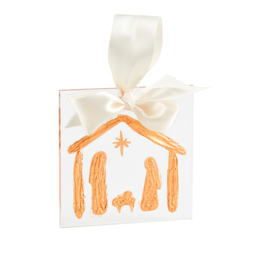 Nativity Gold Acrylic Ornament