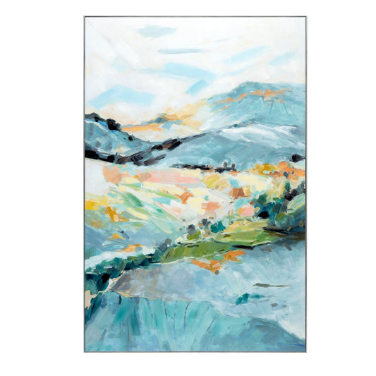 Vibrant Hills framed canvas