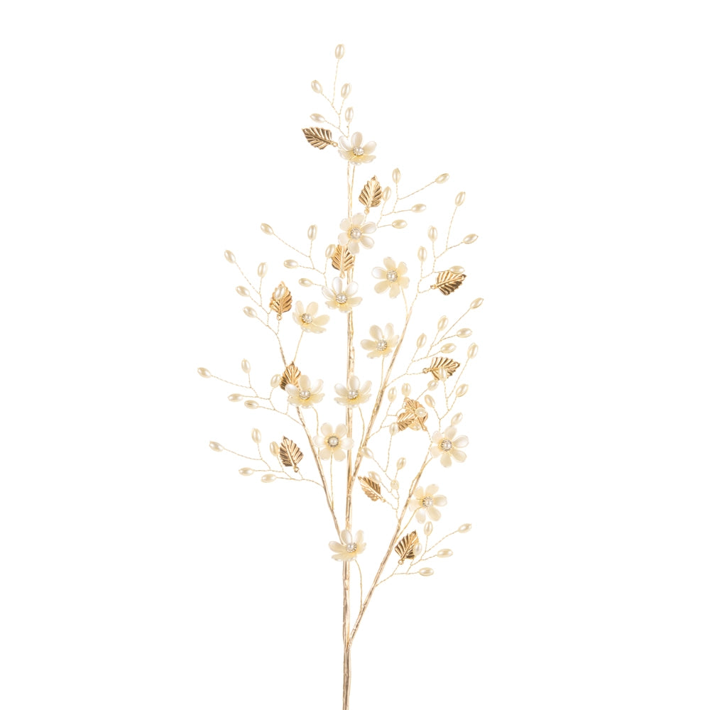 Gold And Pearl Floral Spray