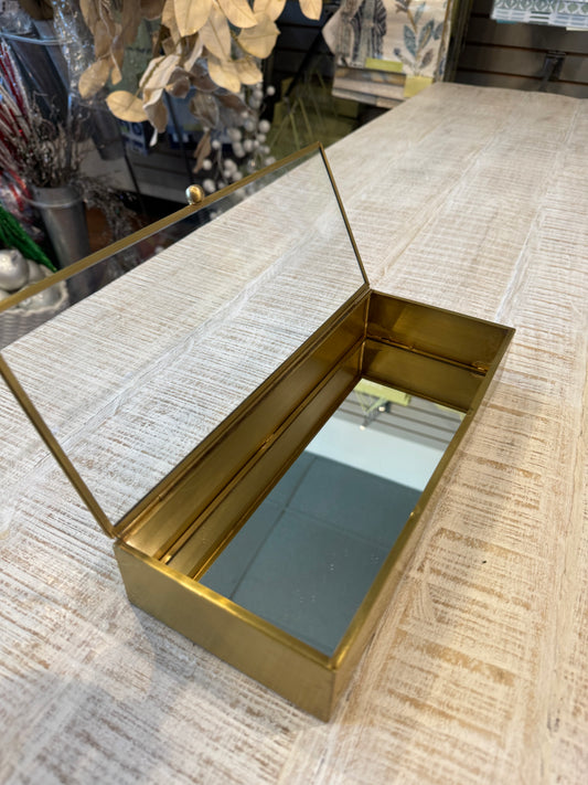 Decorative Mirrored Brass Box