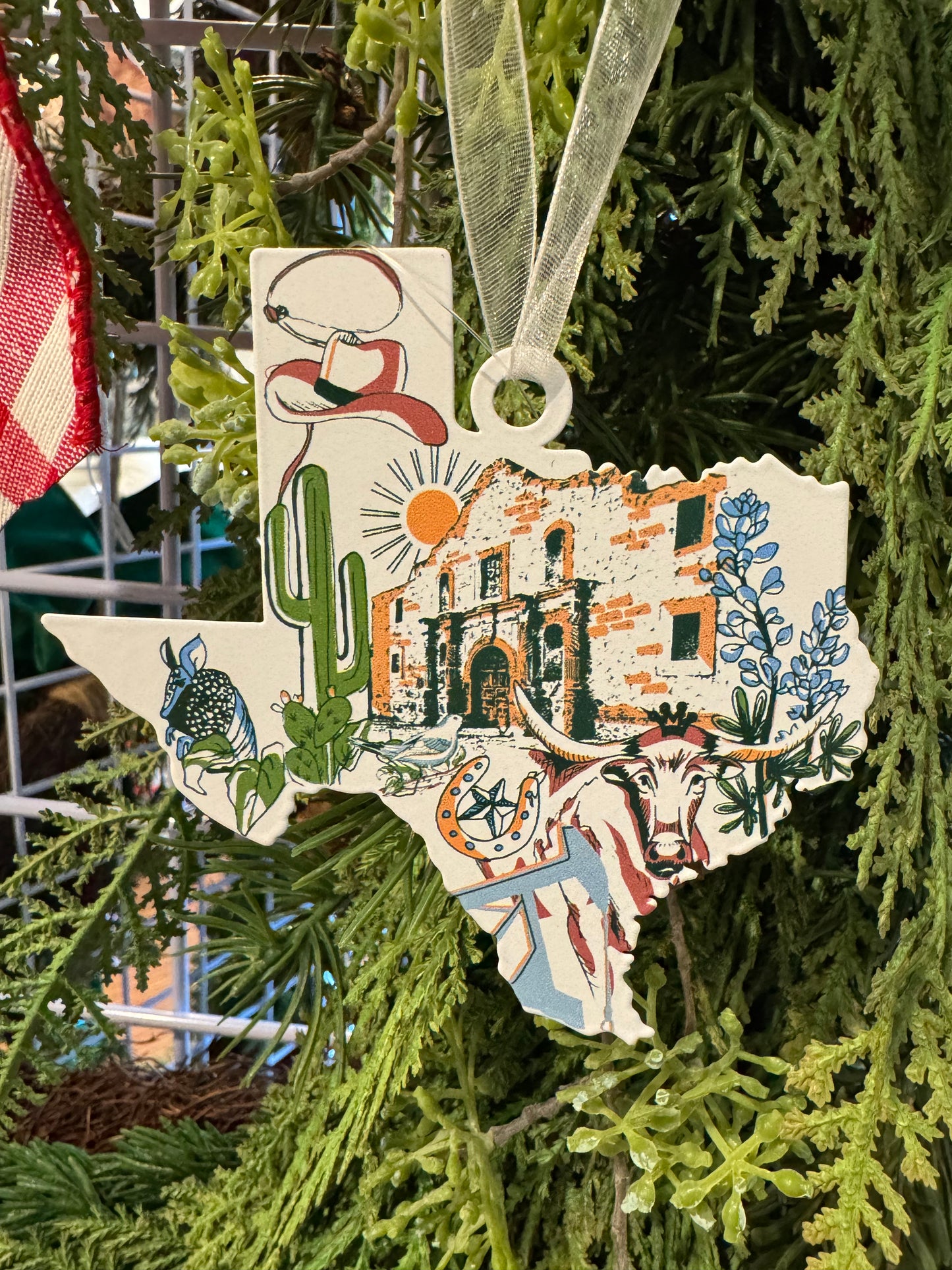 Galvanized Texas Love Ornament