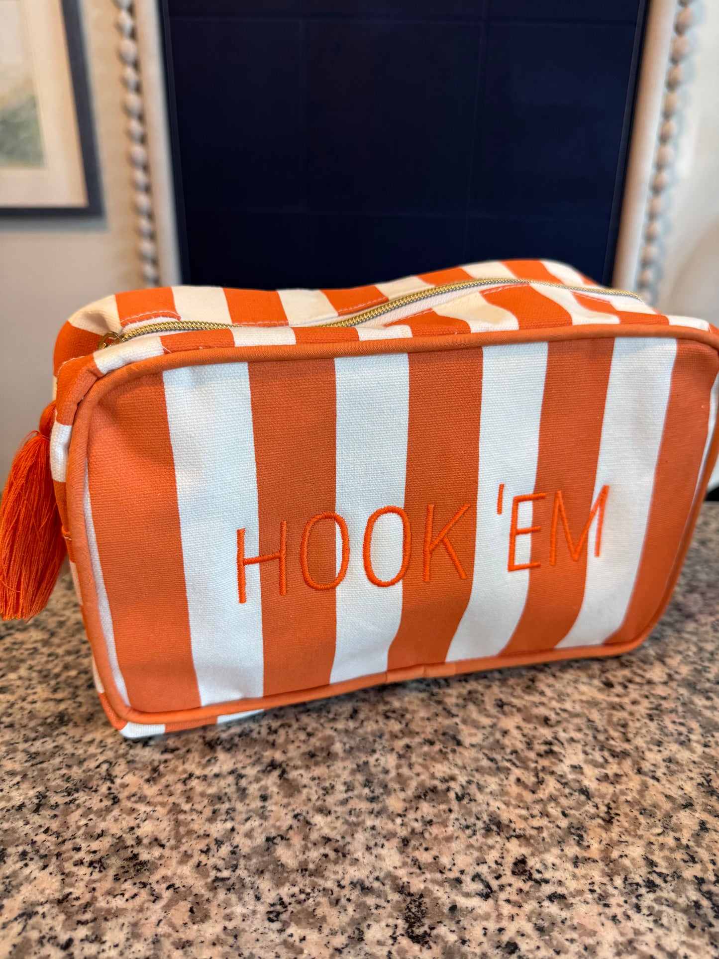 Hook 'em Striped Cosmetic Bag 2