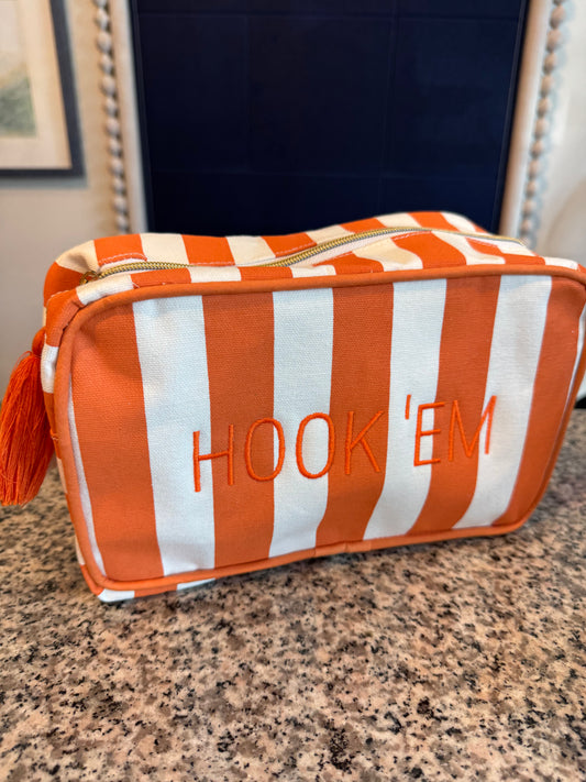 Hook 'em Striped Cosmetic Bag 2