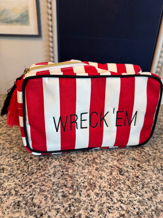 Wreck 'em Striped Cosmetic Bag 1