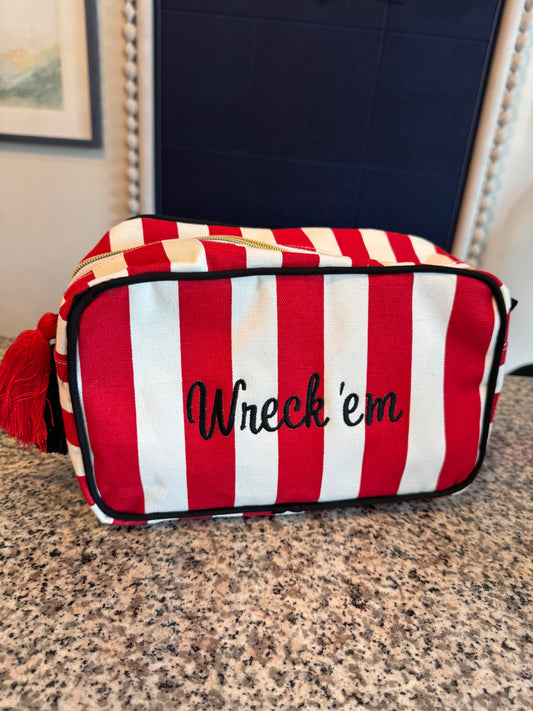 Wreck 'em Striped Cosmetic Bag 2