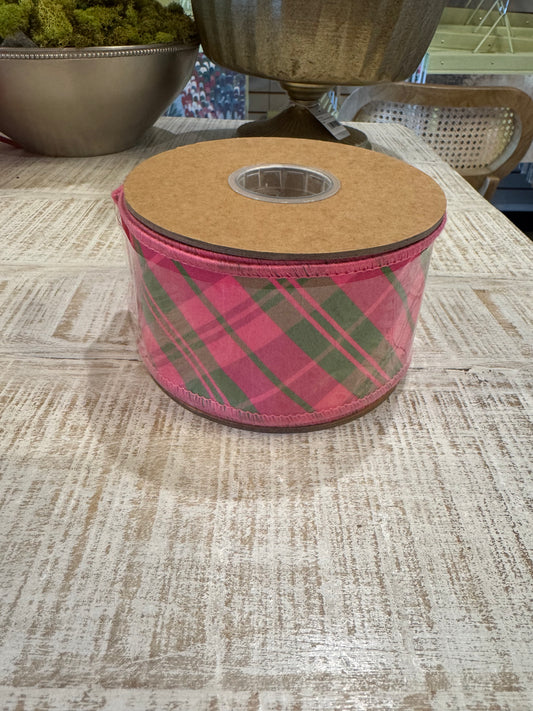 Plaid Pink/Multi w/Taffeta Ribbon