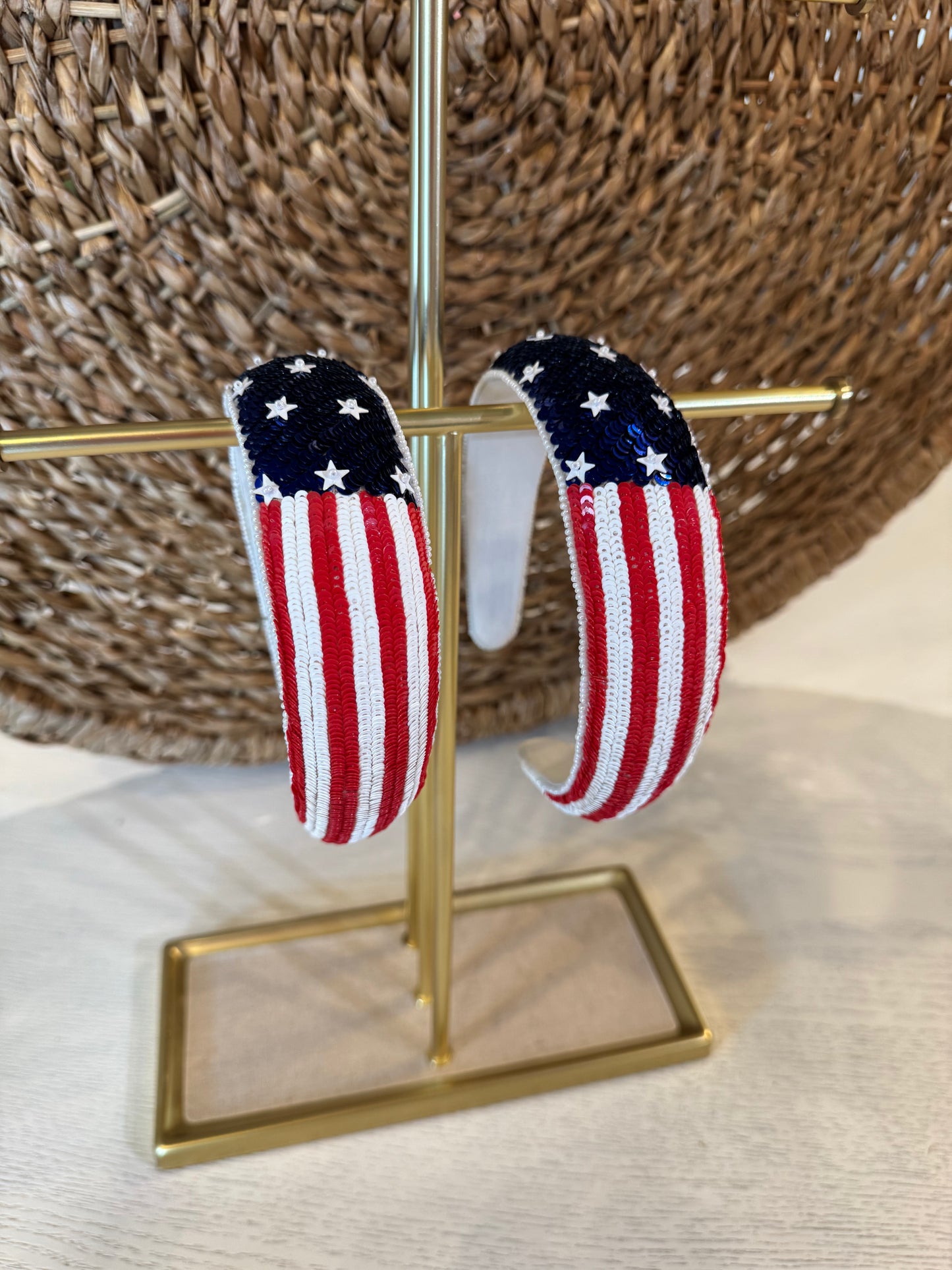 Flag Beaded Headband