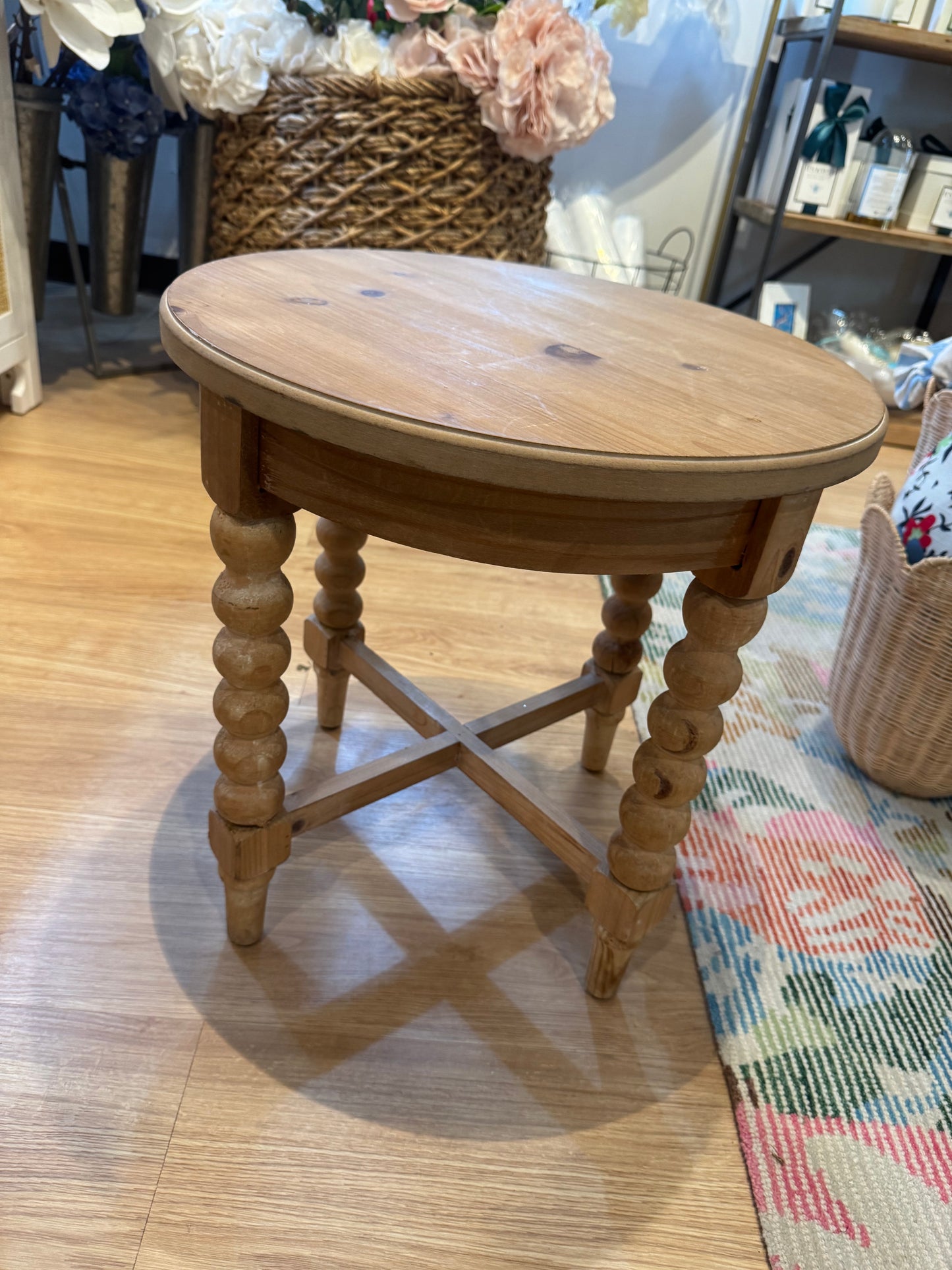Wooden Table With Turned Out Legs