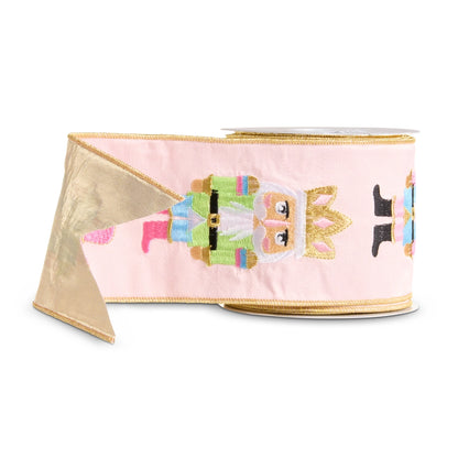 Pink Nutcracker Wired Ribbon
