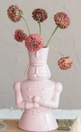 Pink Ceramic Nutcracker Vase