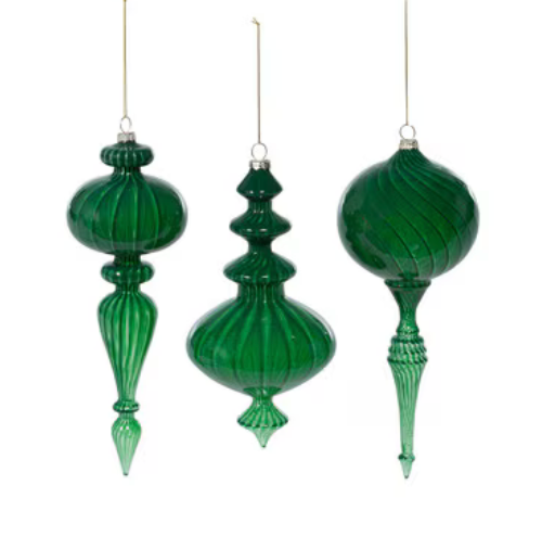 Luminous Green Glass Finials 3 Styles