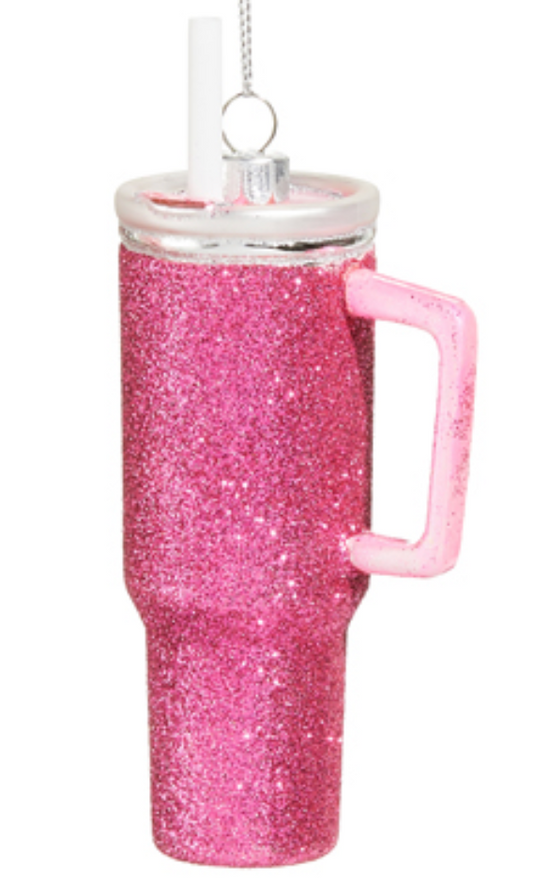 Pink Disco Tumbler Ornament - Pink