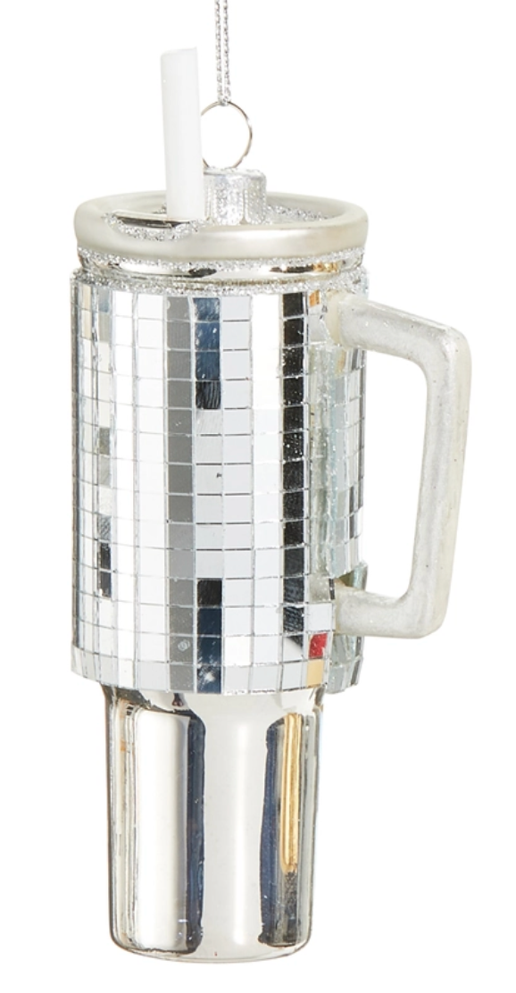 Silver Disco Tumbler Ornament