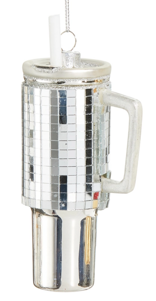 Silver Disco Tumbler Ornament