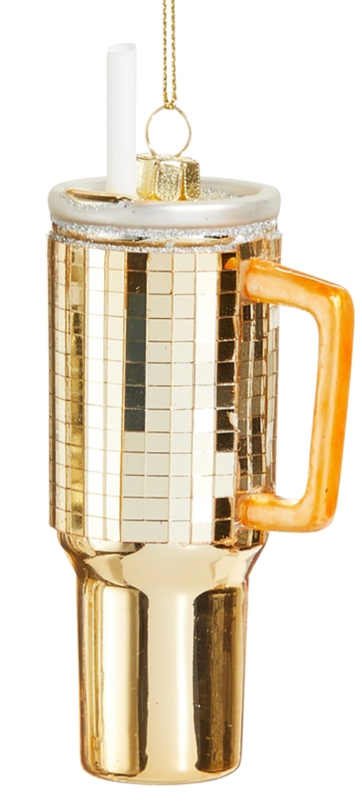 Gold Disco Tumbler Ornament
