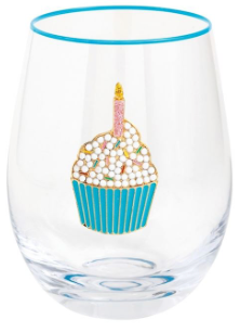 Beaded Cupcake Wine Glass