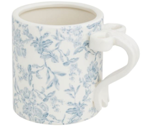 Toile Bow Handle Mug