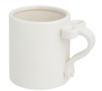White Bow Handle Mug