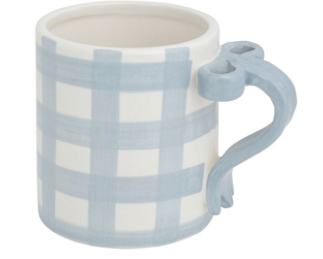 Gingham Bow Handle Mug
