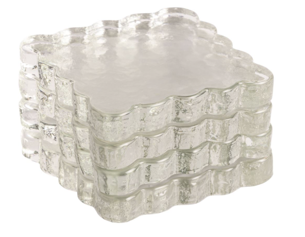 Scalloped Glass Coasters s/4