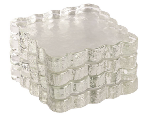 Scalloped Glass Coasters s/4