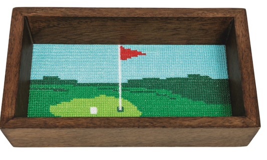 Golf Needlepoint Tray