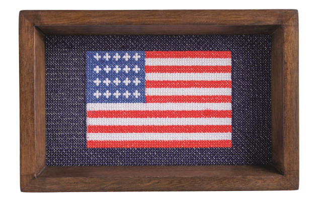 Flag Needlepoint Tray